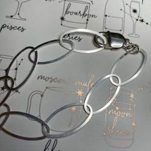 New Vintage Sterling Silver Large Oval Link Chain Statement Bold Bracelet Anklet